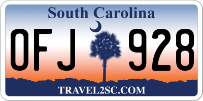 SC license plate OFJ928
