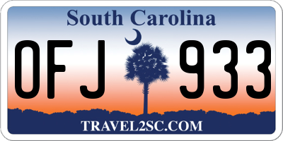 SC license plate OFJ933