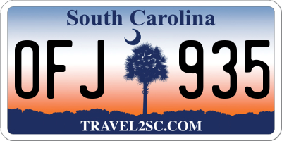 SC license plate OFJ935