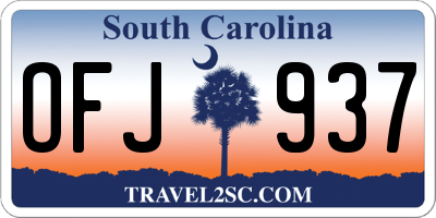 SC license plate OFJ937