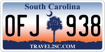SC license plate OFJ938