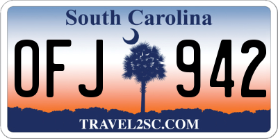 SC license plate OFJ942
