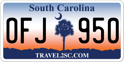 SC license plate OFJ950