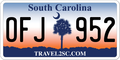 SC license plate OFJ952