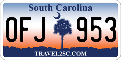 SC license plate OFJ953