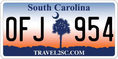 SC license plate OFJ954