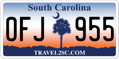 SC license plate OFJ955