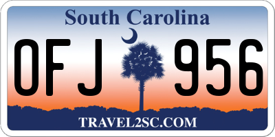 SC license plate OFJ956