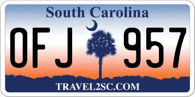 SC license plate OFJ957