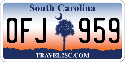 SC license plate OFJ959