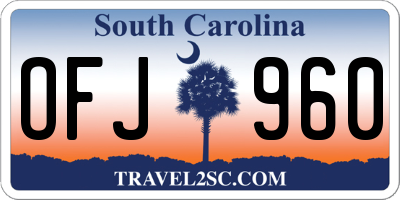 SC license plate OFJ960