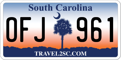 SC license plate OFJ961