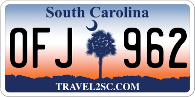 SC license plate OFJ962