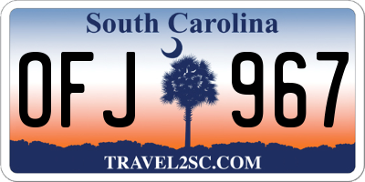 SC license plate OFJ967