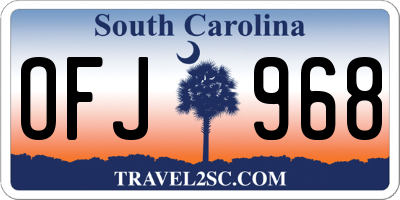 SC license plate OFJ968