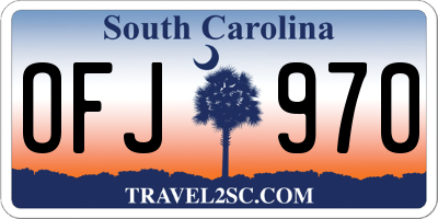 SC license plate OFJ970