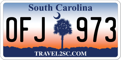 SC license plate OFJ973