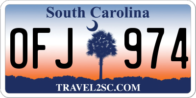 SC license plate OFJ974