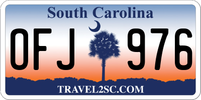SC license plate OFJ976