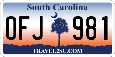 SC license plate OFJ981