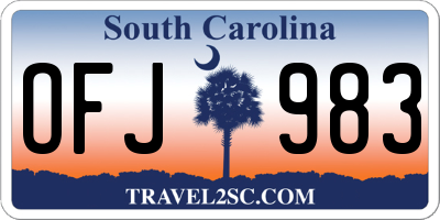 SC license plate OFJ983