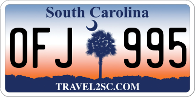 SC license plate OFJ995