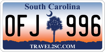 SC license plate OFJ996