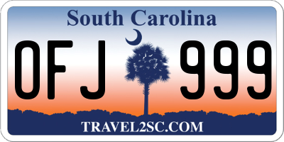 SC license plate OFJ999
