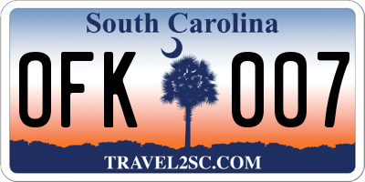 SC license plate OFK007