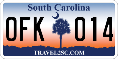 SC license plate OFK014