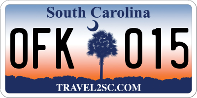 SC license plate OFK015