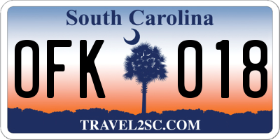 SC license plate OFK018