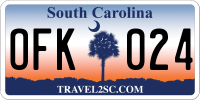 SC license plate OFK024