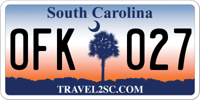 SC license plate OFK027