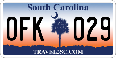 SC license plate OFK029