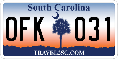 SC license plate OFK031