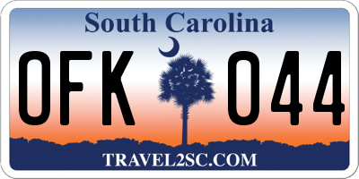 SC license plate OFK044
