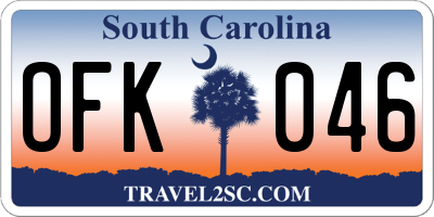 SC license plate OFK046