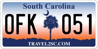 SC license plate OFK051