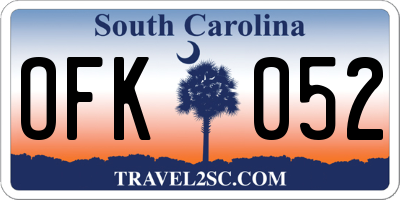 SC license plate OFK052
