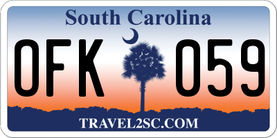 SC license plate OFK059