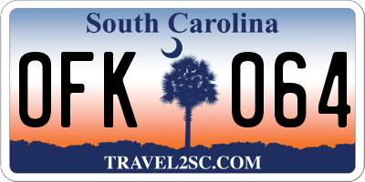 SC license plate OFK064