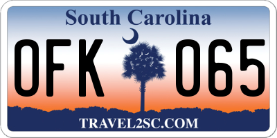 SC license plate OFK065