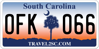 SC license plate OFK066