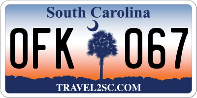 SC license plate OFK067