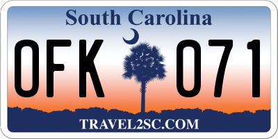 SC license plate OFK071