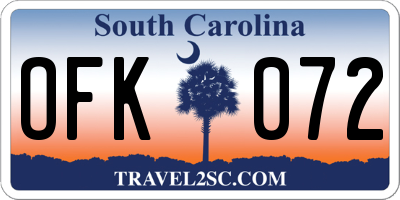 SC license plate OFK072