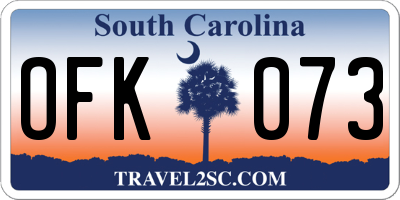 SC license plate OFK073