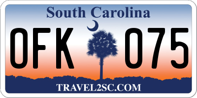 SC license plate OFK075