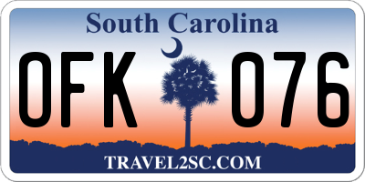 SC license plate OFK076